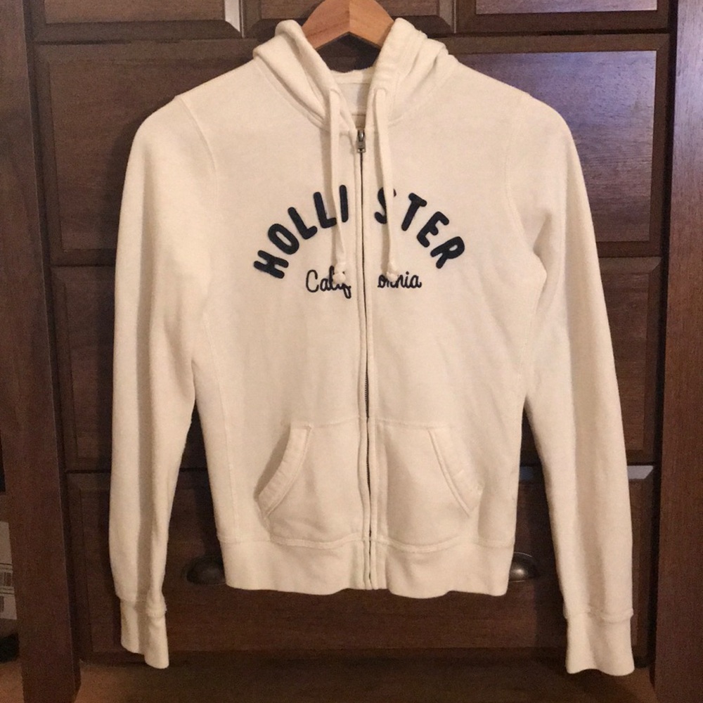 Hollister Classic Logo White Hoodie
